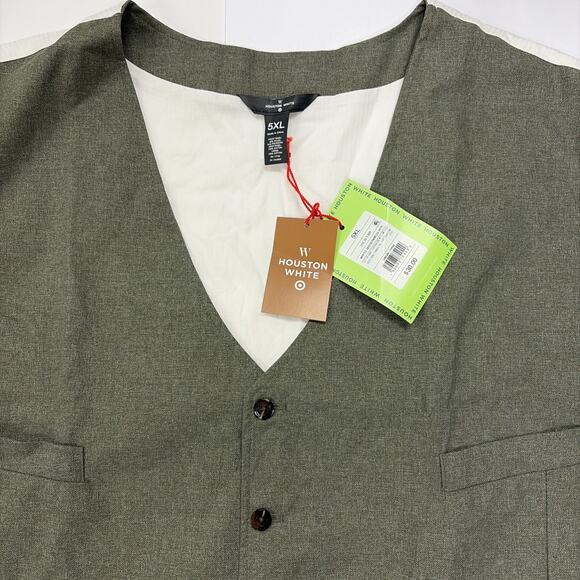 Houston White Vest Mens 5XL Olive & White BRAND NEW - Picture 2 of 6